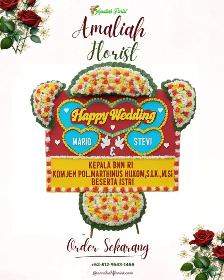 Papan Bunga Pernikahan Pasteur